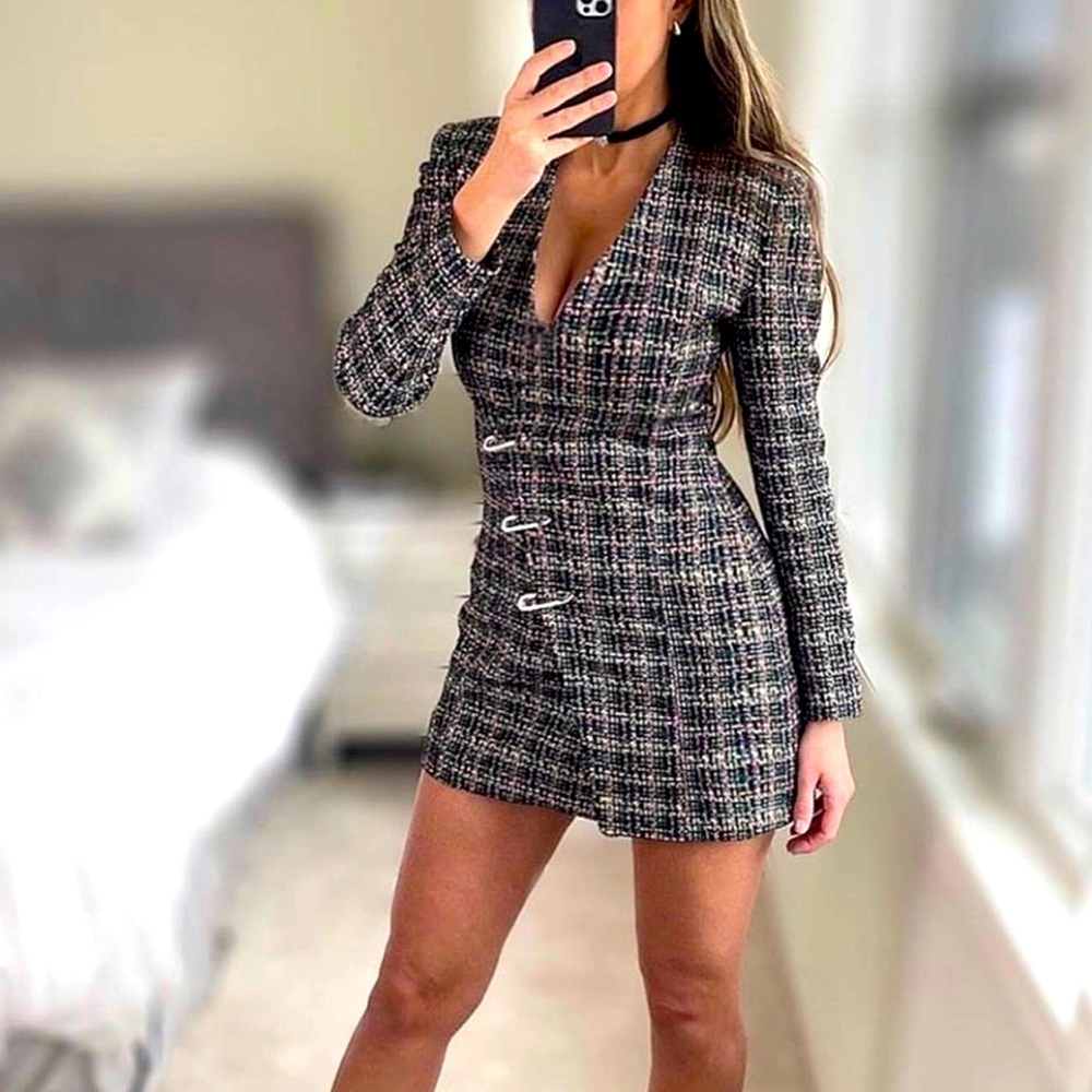 Zara textured blazer dress size M